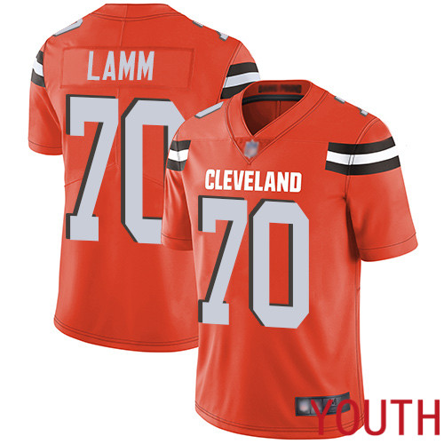 Cleveland Browns Kendall Lamm Youth Orange Limited Jersey 70 NFL Football Alternate Vapor Untouchable
